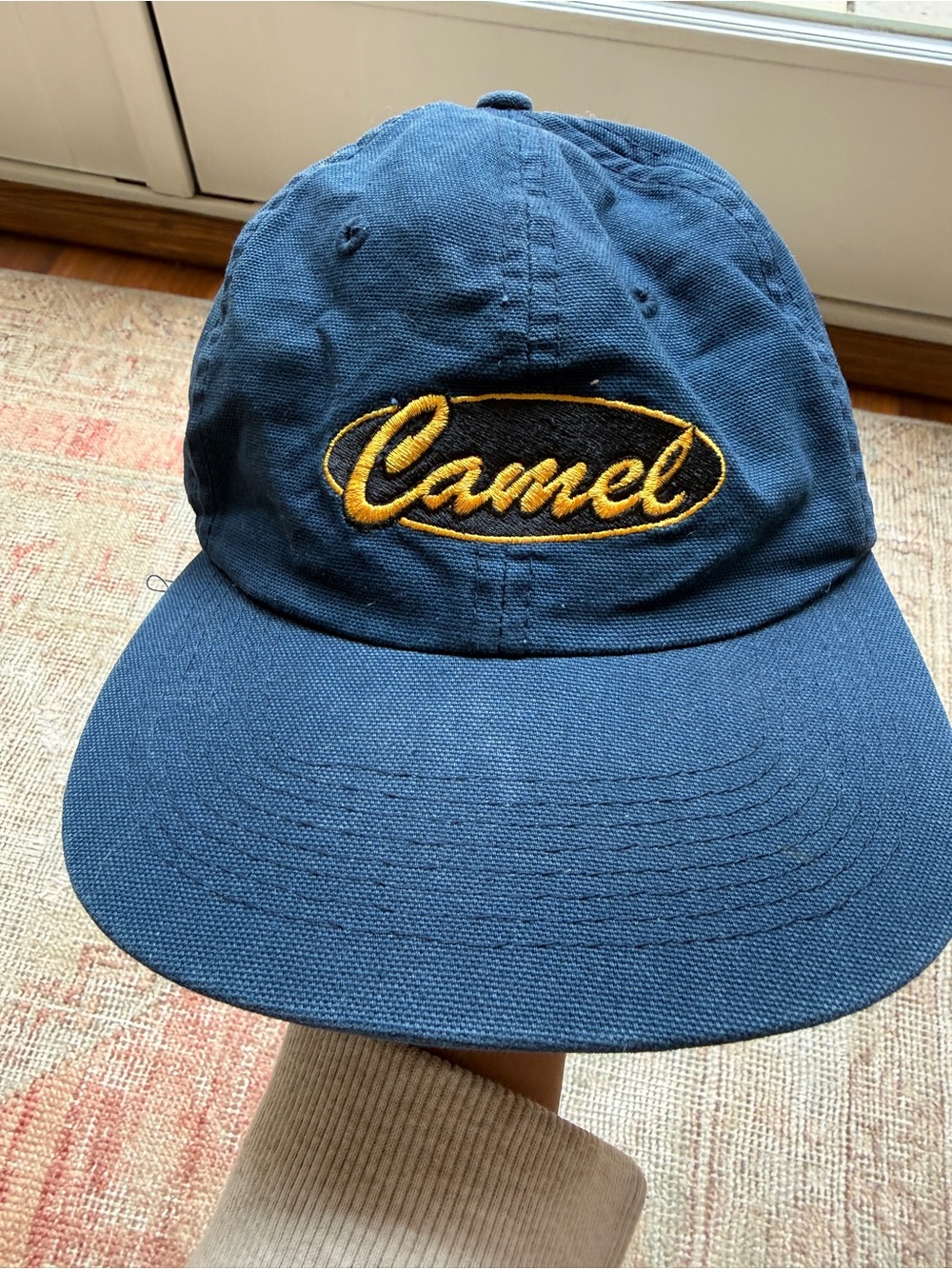 Vintage 90s Camel cigarettes promo Navy Cap with Yellow Logo